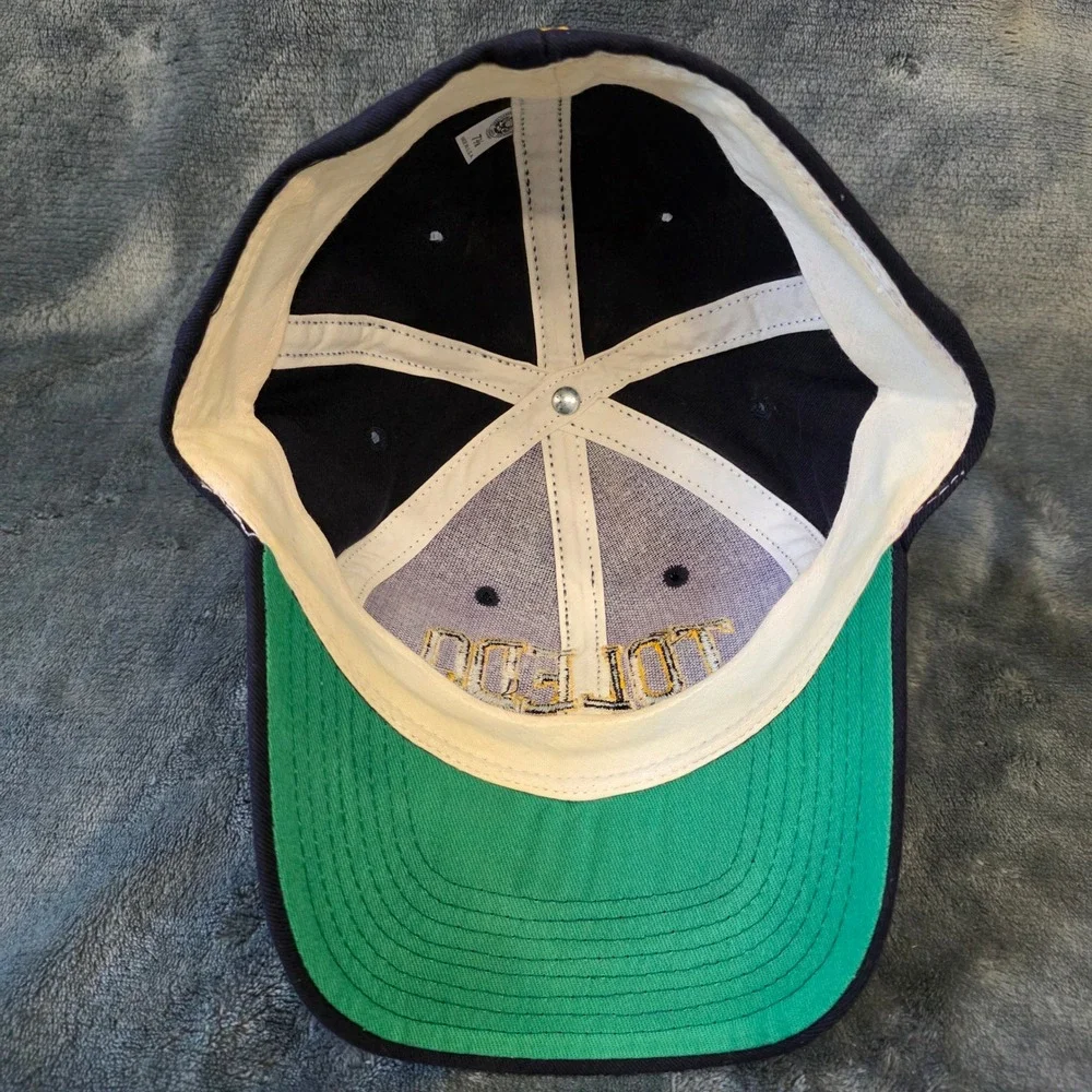 Vtg 90s University of Toledo Rockets Fitted Hat 7 3/8 Cap USA Union Made Navy